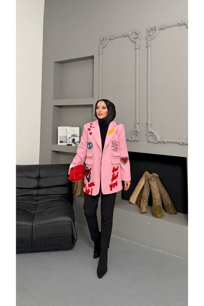 VOLT CLOTHİNG Embroidery Detailed Blazer Jacket