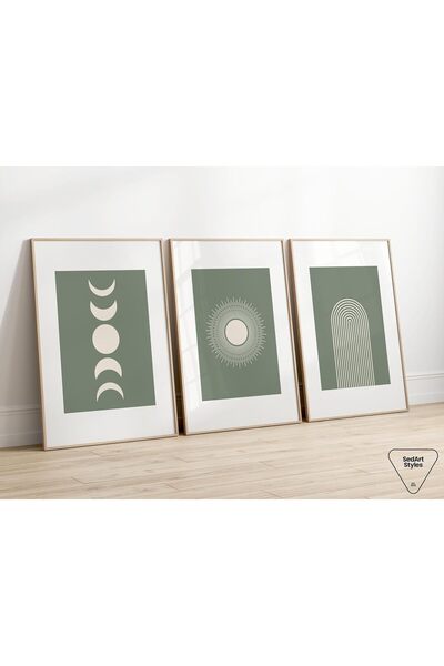 Generic طقم من 3 قطع بنقشة بوهو بنية