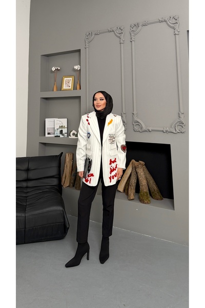 VOLT CLOTHİNG Embroidery Detailed Blazer Jacket