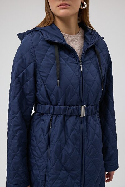 QANU Premium Quilted Coat Navy Blue