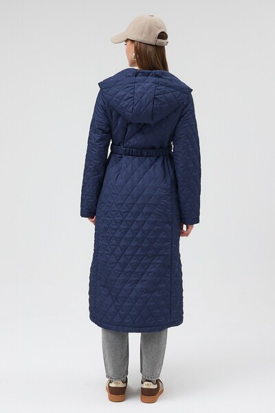 QANU Premium Quilted Coat Navy Blue