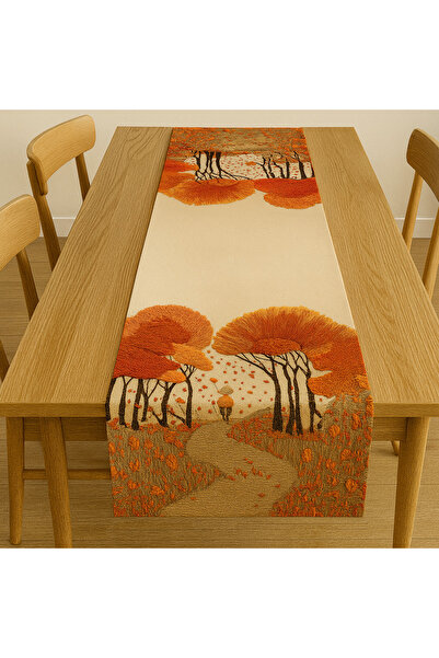 Benlisso Home سجادة مزخرفة بنمط الخريف من ديجيتال مطبوع بانش مقاس 40x140 مقاومة للبقع