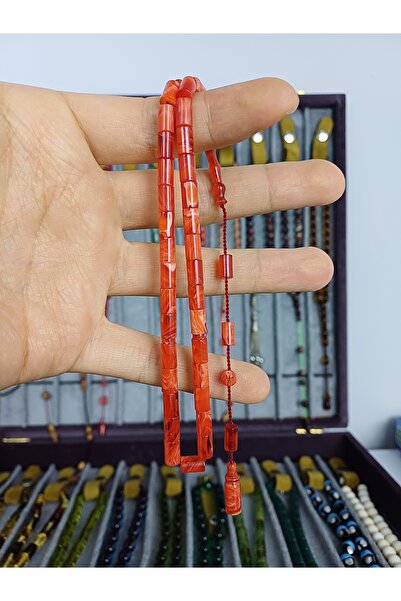 SEVER DOĞAL TAŞ Muhammed Tacir Usta İşçilik & İmzalı Blok Zar Kesme Tesbih