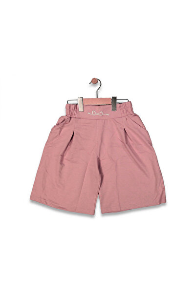 HEKİ Baby & Kid Belt Embroidered Front Plied Girls Shorts