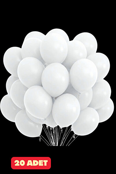 Baloncu Nene 20 Adet Beyaz Pastel Balon Doğum Günü Kutlama Sürpriz Malzeme ve...