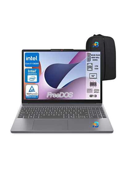 Ideapad Slim 3 16IRH10 Intel Core I7 13620H 40GB 1TB SSD Freedos 16" FHD Notebook 83K2001VTR