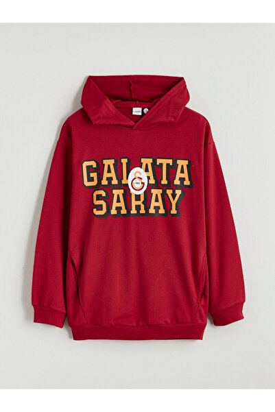 LC Waikiki Kırmızı Galatasaray Baskılı Erkek Çocuk Sweatshirt