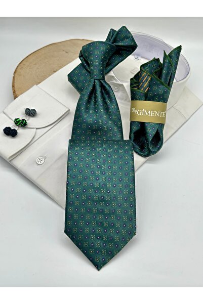 Gutiero ربطة عنق كلاسيكية منقوشة باللون الأخضر