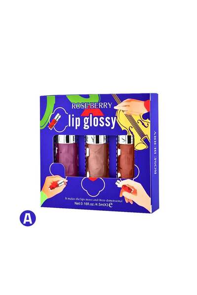 roseberry ملمع شفاه ليب قلوس 3 قطع ، روز بيرى درجة A