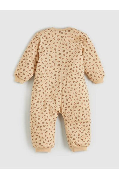 LC Waikiki LCW baby Bej 2.5 Tog Bisiklet Yaka Uzun Kollu Kız Bebek Tulum