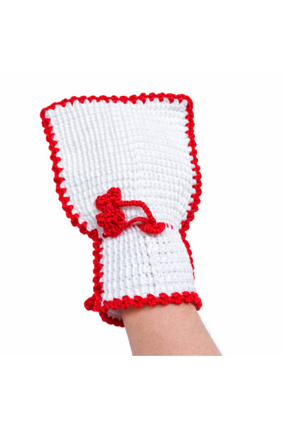 Bittox منشفة حمام مصنوعة يدويًا بنمط ملون بإطار أحمر - منشفة حمام مصنوعة يدويًا