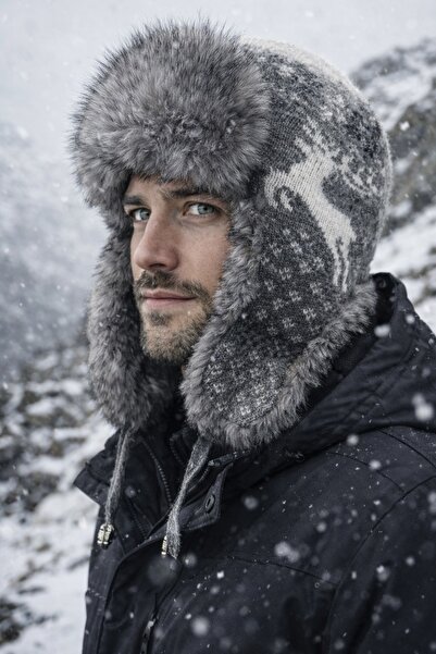 LAGRANZE Ice Wind Men's Alpaca Hood