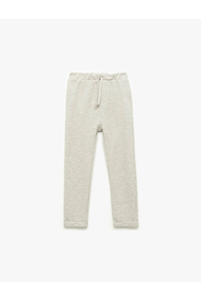 Koton Cotton Textured Basic Gray Baby Boy Sweatpants 6Wmb40042Tk