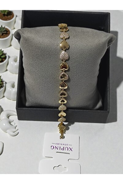 XUPING JEWELRY Steel Bracelet with Stone Heart