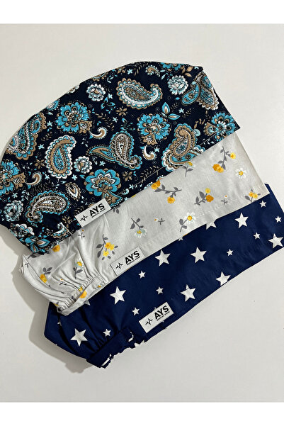 AYS 3'Lü Hemşire Doktor Cerrahi Geniş Kalıp Poplin Pamuklu Medikal Bone Aşçı ...