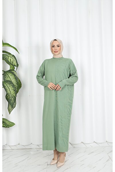 NİSUM MODA فستان مرسيريزد بنقشة الحمار الوحشي