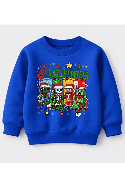 Efendioğlu Design Sweatshirt Just a Jolly Creeper Printed New Year Christmas ...