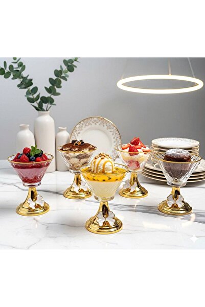 Niyara home Set of 6 metal attack cast glass