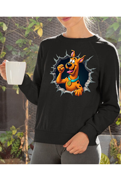 shi dumanlar giyim سويت شيرت للجنسين قصة فضفاضة سكوفي دو مطبوع بيكل بيس كات