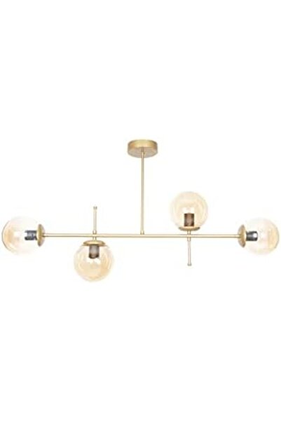 BRF MkBeykoz Fer Avize Çello Modern Lüks Tasarım Renk Bal Camlı Tavan Yemek Masası Üstü -Salon 4 lü Aviz