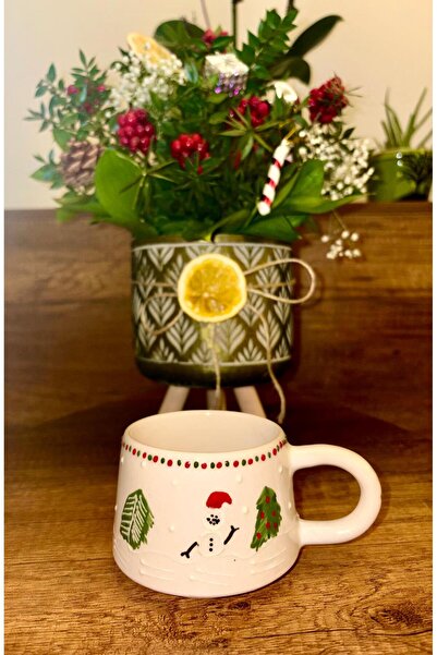 MUGUSA HEDİYELİK Handmade Ceramic Christmas Themed Mug