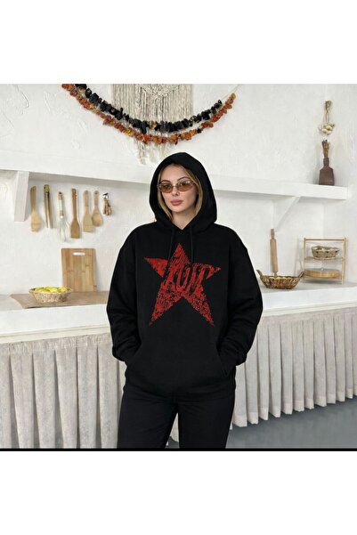 BAİA COLLECTION Black Trauma Star Hooded Sweatshirt