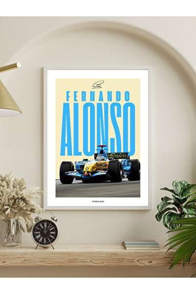 Pixaflair - Fernando Alonso Formula 1 - Çerçevesiz Poster