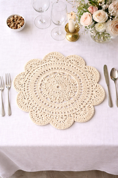 TOM COMPANY Kağıt İp Amerikan Servis-Supla-2'li (36 cm)-Krem