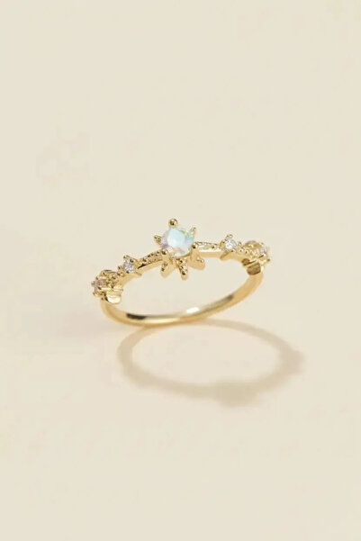 Dorvina Gold Color Brass Star Model Women's Ring Does Not Tarnish |   Stylish and Durable Jewelry