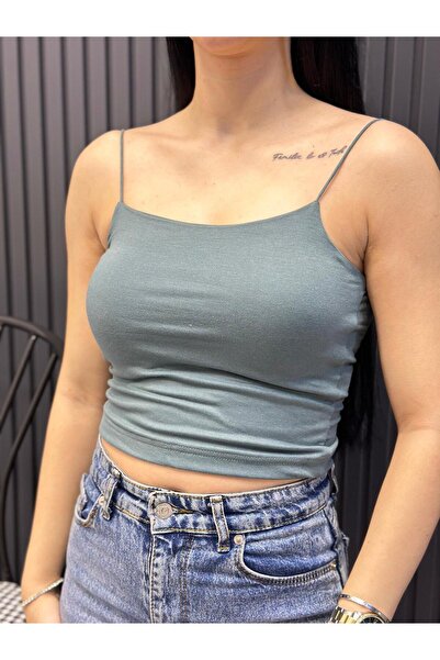 süprem moda Lastik İp Askılı Kısa Tulumlu Atlet