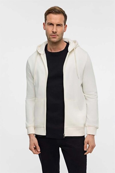 SÜVARİ Beyaz Regular Düz Bisiklet Yaka Sweatshirt