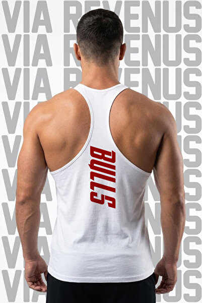 Vordevia Bulls Printed Men's Stringer Athlete Tank Top - Cotton Fitness & Bodybuilding Gym Tank Top