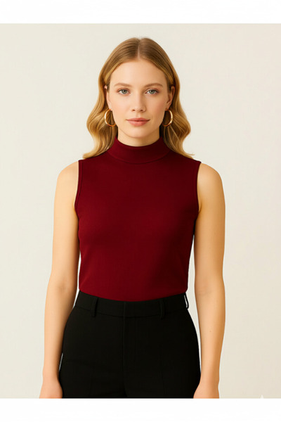 Modaikon Women's Sleeveless Half Neck Turtleneck Body Black White Summer