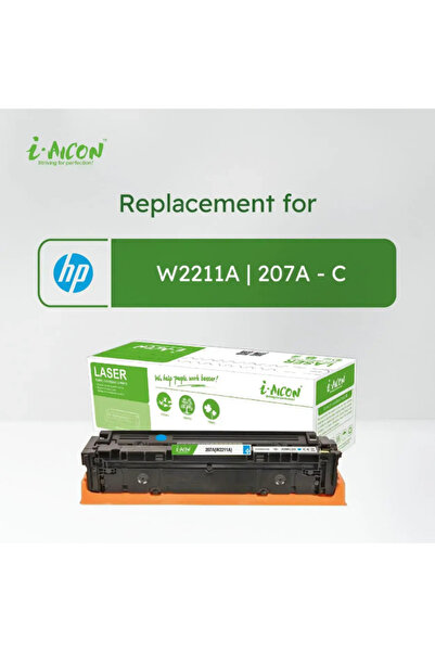 I-AICON خرطوشة حبر ليزر متوافقة، لون سماوي W2211A 207A، متوافقة مع طابعات HP LaserJet Pro M255 M282 M283، سعة 1600 صفحة