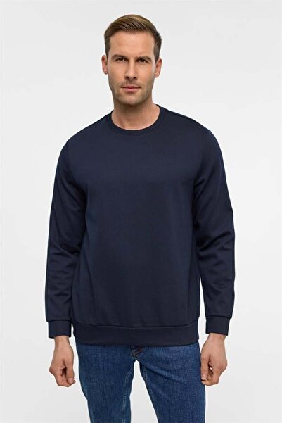 SÜVARİ Lacivert Regular Düz Bisiklet Yaka Sweatshirt