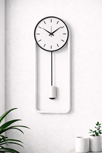 mee wall art İskandinav Tarzı Modern Minimal Sarkaçlı Duvar Saati – Metal & P...