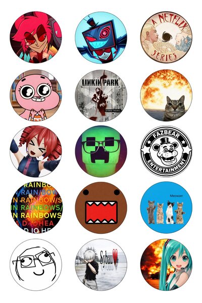 Punky Store Anime, Dizi ve Oyun Temalı Trend Rozet Seti – 15’li (44 mm)