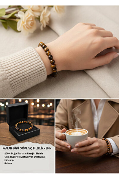 Goldwatches Tiger's Eye Natural Stone Unisex Bracelet - Money and Power Energy - Boxed