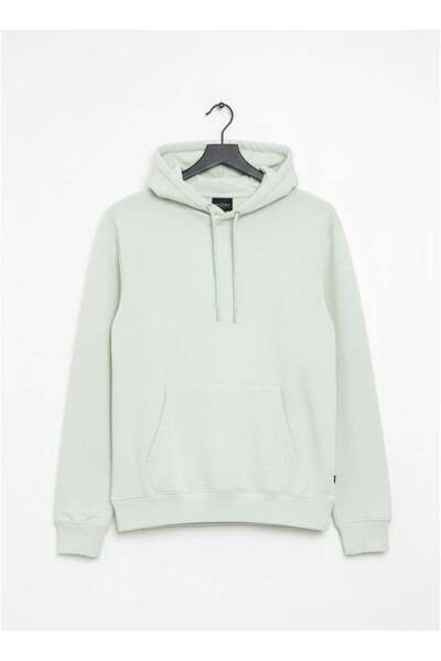 LOUD UNIVERSE Men’s Mint Green Hoodie – Regular Fit, Heavy Brushed Fabric wit...