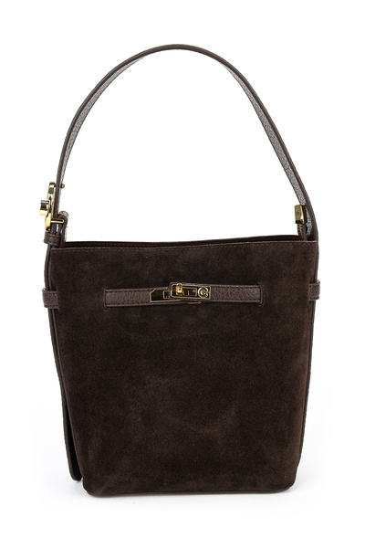 Ziya حقيبة يد وكتف نسائية من الجلد الطبيعي 153979Z5021 بني