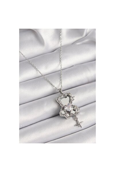 Epilons 316L الصلب الفضة اللون مرآة تيدي بير نموذج الزركون حجر القلب التفاصيل...