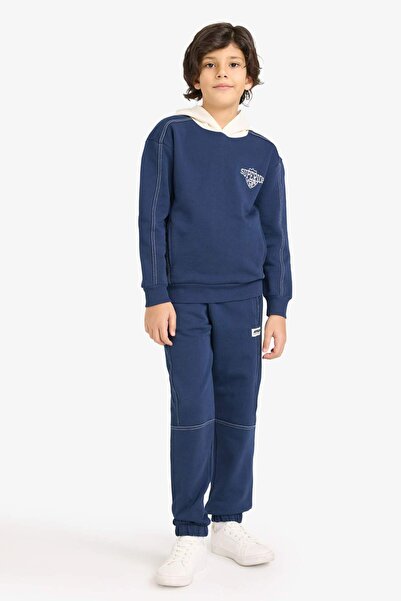 DeFacto Boy's 2-Piece Set Hooded Printed Sweatshirt Sweatpants G6174A826Sp