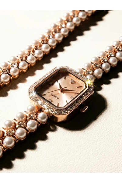 Leerybee ساعة يد نسائية بعلبة مستطيلة مع سوار