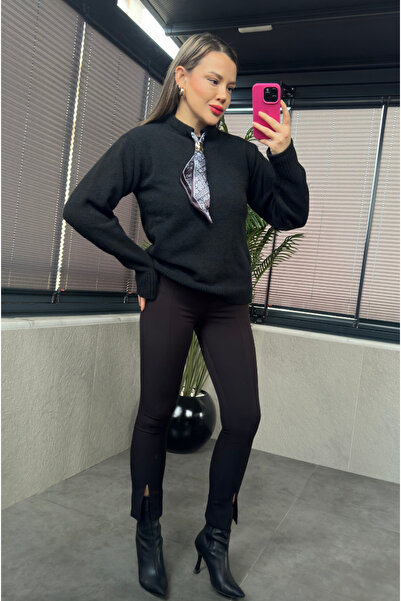 MİR STORE سترة سوداء بتفاصيل الفولار