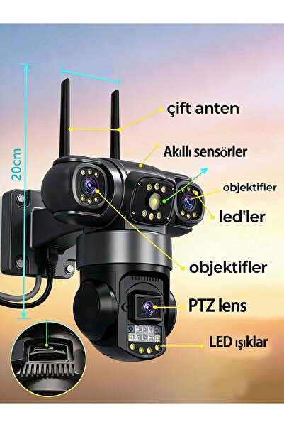 Dobest 9MP 4G SIM'li Kablosuz Güvenlik Kamerası - 24 Saat İzleme, İki Yönlü Ses, Anında Alarm