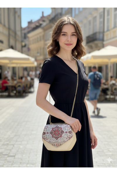 Gamy Bags Etnik Desenli Bohem Kadın Omuz Çantası-Türk Motifli Dokuma Çanta-Ot...