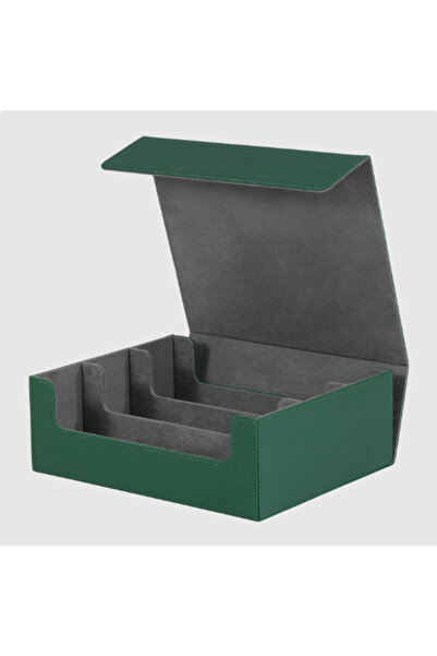 Choice12 صندوق تخزين بطاقات التداول باللونين الأخضر والرمادي، يتسع لأكثر من 1...