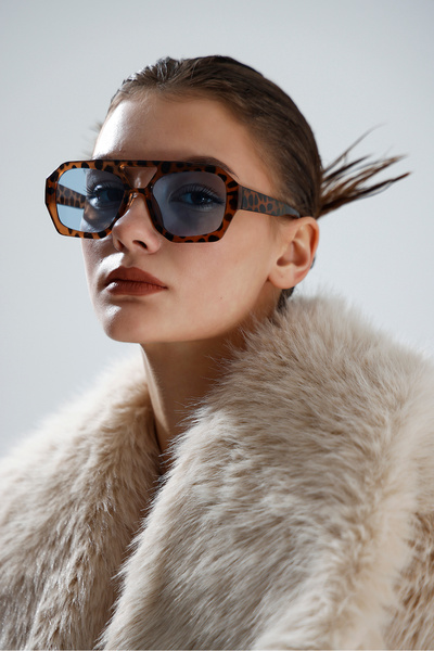 miii Leopard Pattern Modern Retro Uv Protection Cateye Sunglasses