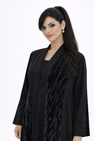 NN01 Abaya made of velvet and linen fabric