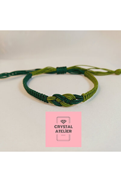 Crystal Atelier Infinity Figured Macrame Bracelet – Unisex Adjustable Handmad...